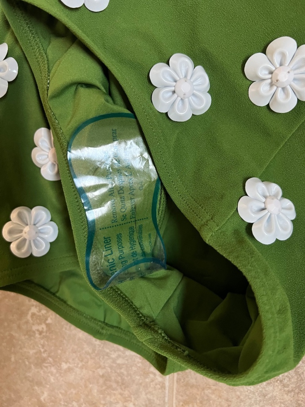 MICHAEL KORS 2 piece SWIMSUIT Retro pin-up green underwire bra set $771.00 sz10 - Picture 7 of 7